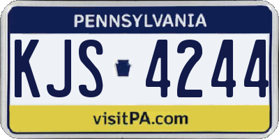 PA license plate KJS4244