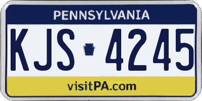 PA license plate KJS4245