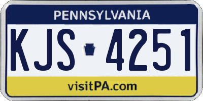 PA license plate KJS4251