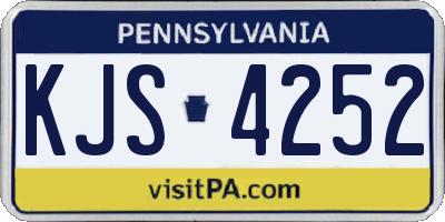 PA license plate KJS4252