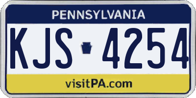 PA license plate KJS4254