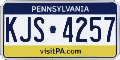 PA license plate KJS4257