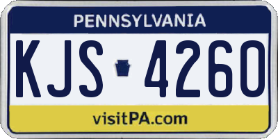 PA license plate KJS4260
