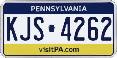 PA license plate KJS4262