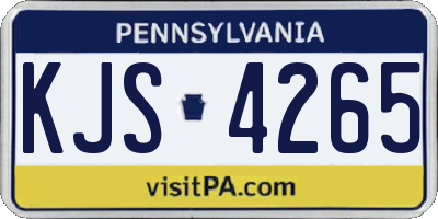 PA license plate KJS4265