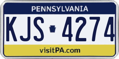PA license plate KJS4274