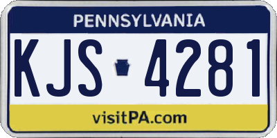 PA license plate KJS4281