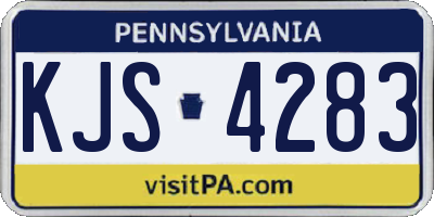 PA license plate KJS4283