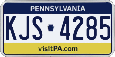 PA license plate KJS4285