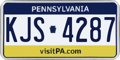 PA license plate KJS4287