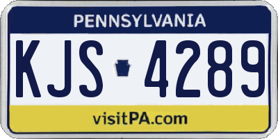 PA license plate KJS4289