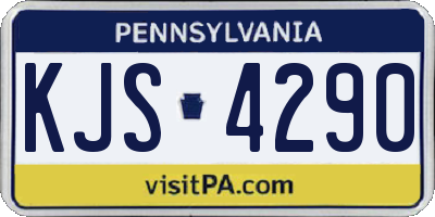 PA license plate KJS4290