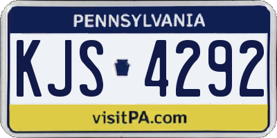 PA license plate KJS4292