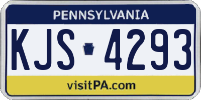 PA license plate KJS4293