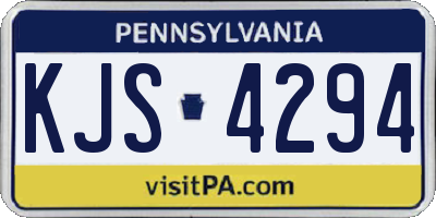 PA license plate KJS4294