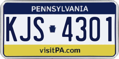 PA license plate KJS4301
