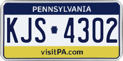 PA license plate KJS4302