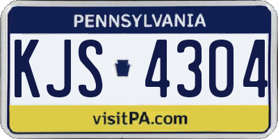 PA license plate KJS4304