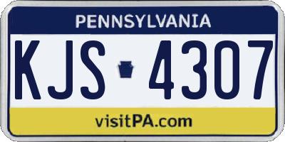 PA license plate KJS4307