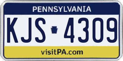PA license plate KJS4309