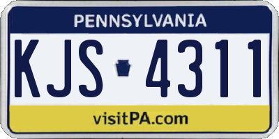 PA license plate KJS4311