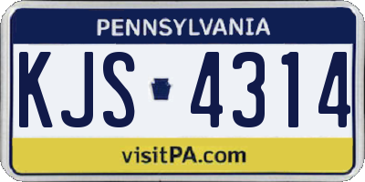 PA license plate KJS4314