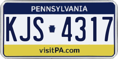 PA license plate KJS4317