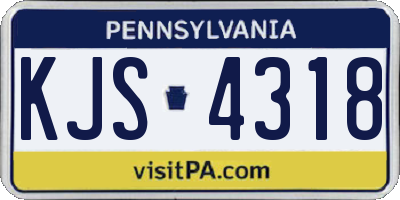 PA license plate KJS4318