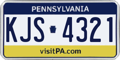 PA license plate KJS4321