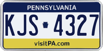 PA license plate KJS4327