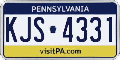 PA license plate KJS4331