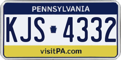 PA license plate KJS4332