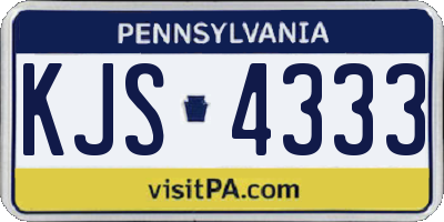 PA license plate KJS4333