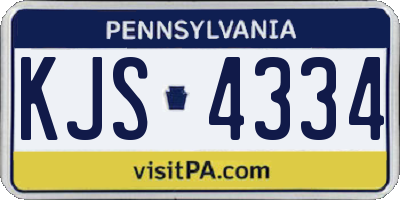 PA license plate KJS4334