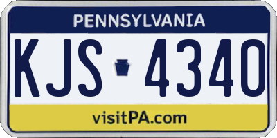 PA license plate KJS4340