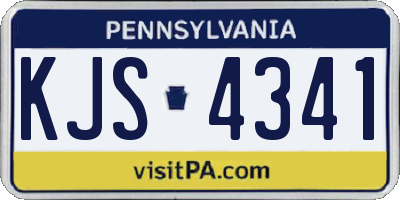 PA license plate KJS4341