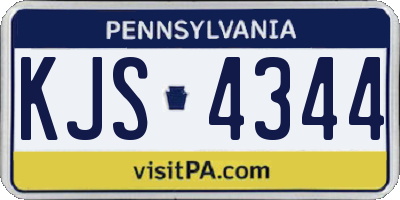 PA license plate KJS4344