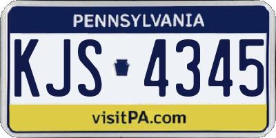 PA license plate KJS4345