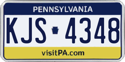 PA license plate KJS4348