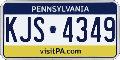 PA license plate KJS4349