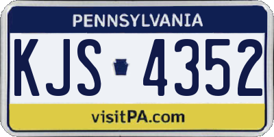 PA license plate KJS4352
