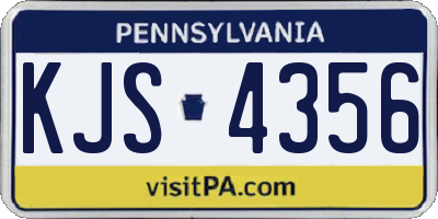 PA license plate KJS4356