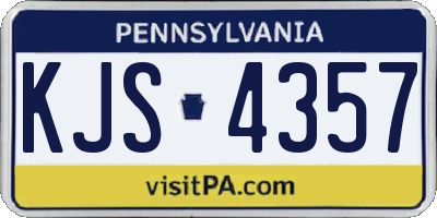 PA license plate KJS4357