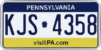 PA license plate KJS4358