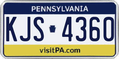 PA license plate KJS4360