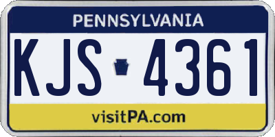 PA license plate KJS4361