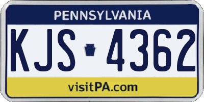 PA license plate KJS4362