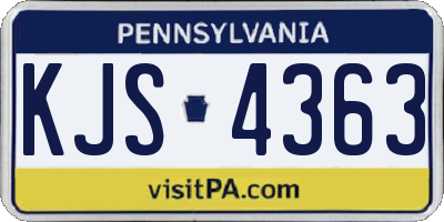 PA license plate KJS4363