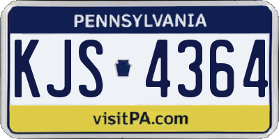 PA license plate KJS4364