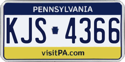 PA license plate KJS4366